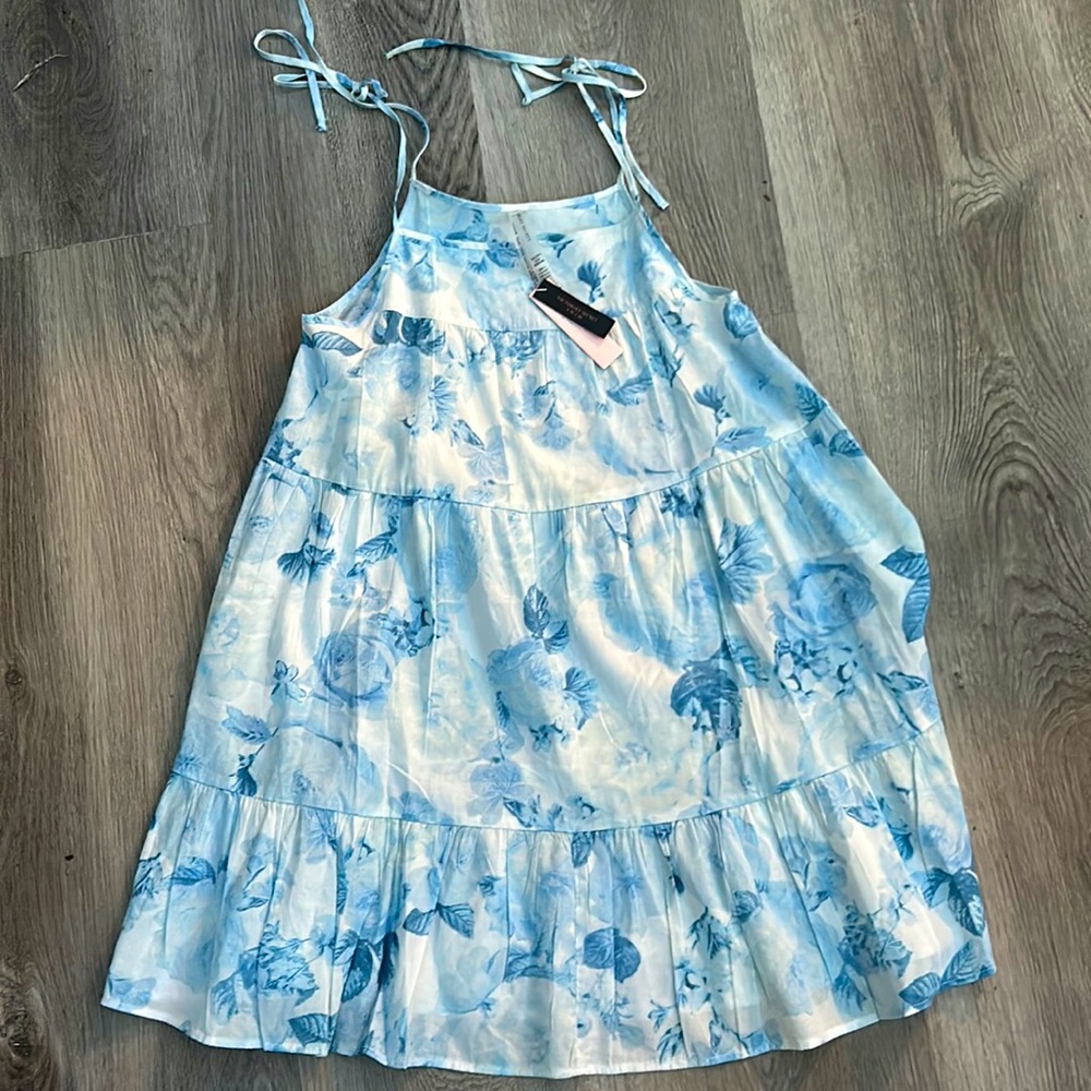 a cute blue floral dress
